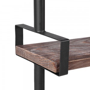 iKayaa 3-Tier Rustic Industrial Iron Pipe Wall Shelves W/ Wood Planks DIY Ladder Bookcase Storage Floating Shelf   